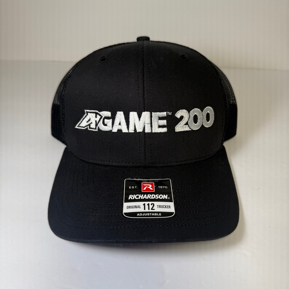 Richardson 112 Trucker Hat Black A GAME 200 Winner Snapback Mesh Cap Mens